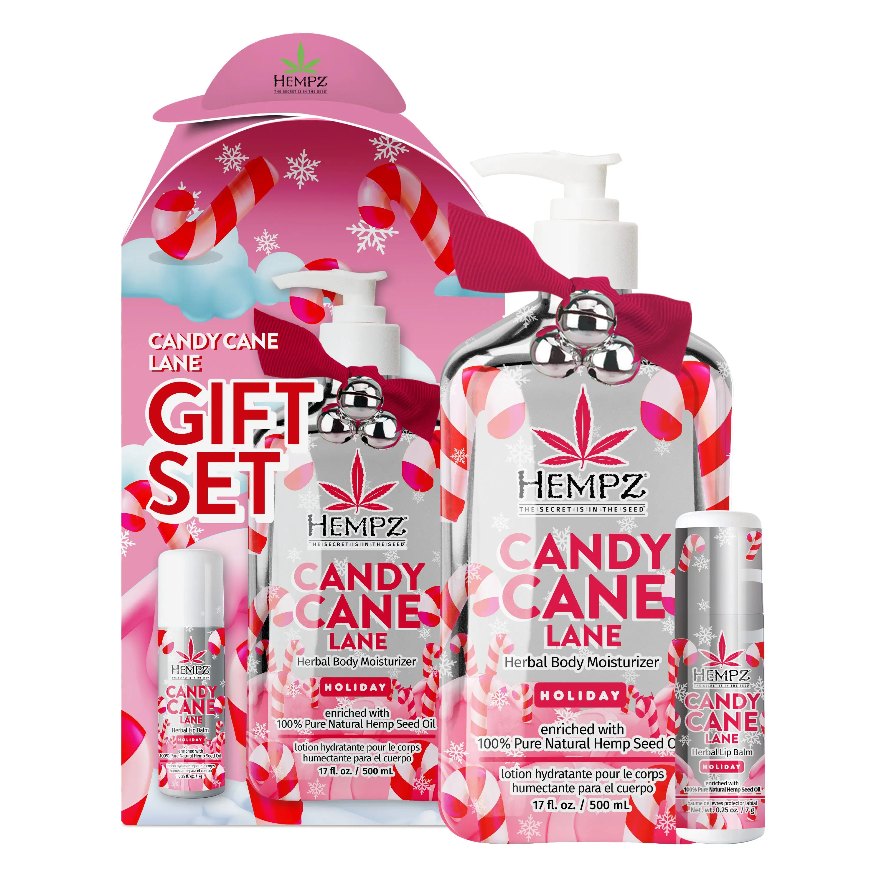Candy Cane Lane Herbal Body Moisturizer + Lip Balm Gift Set