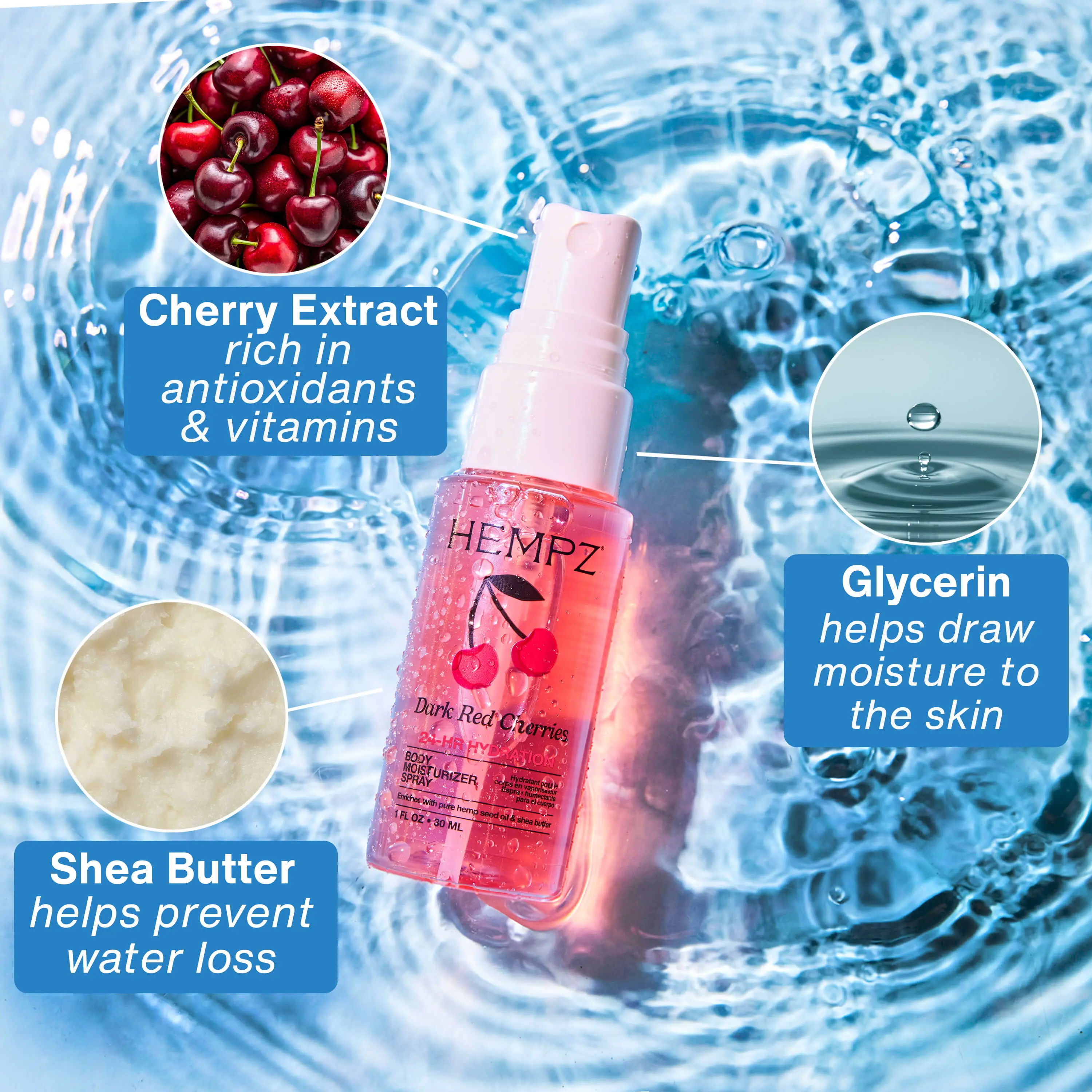 Dark Red Cherries Moisturizing Body Fragrance Spray - Image 3