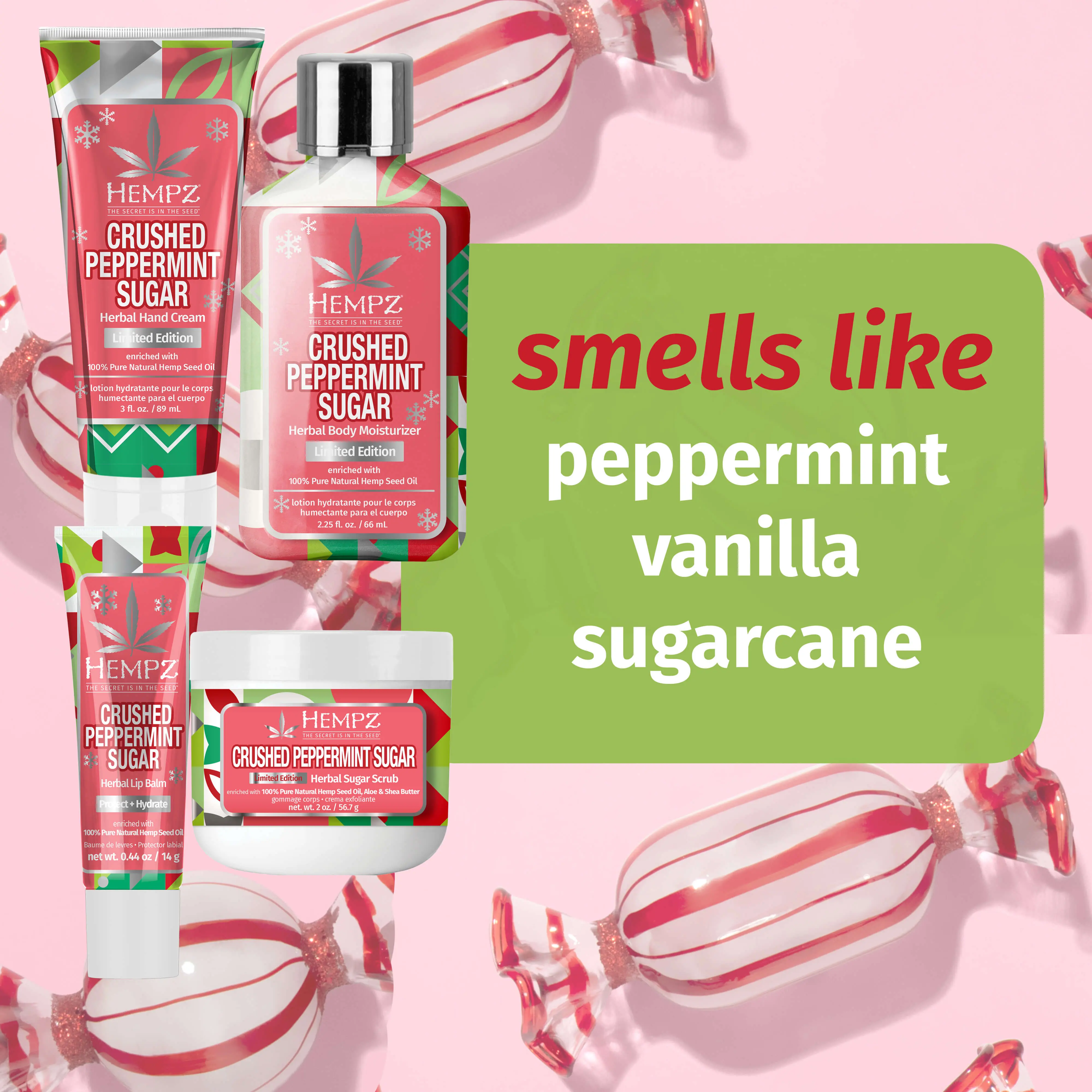 Holiday Delights Crushed Peppermint Mini Lotion, Lip Balm & Sugar Scrub Set - Image 2