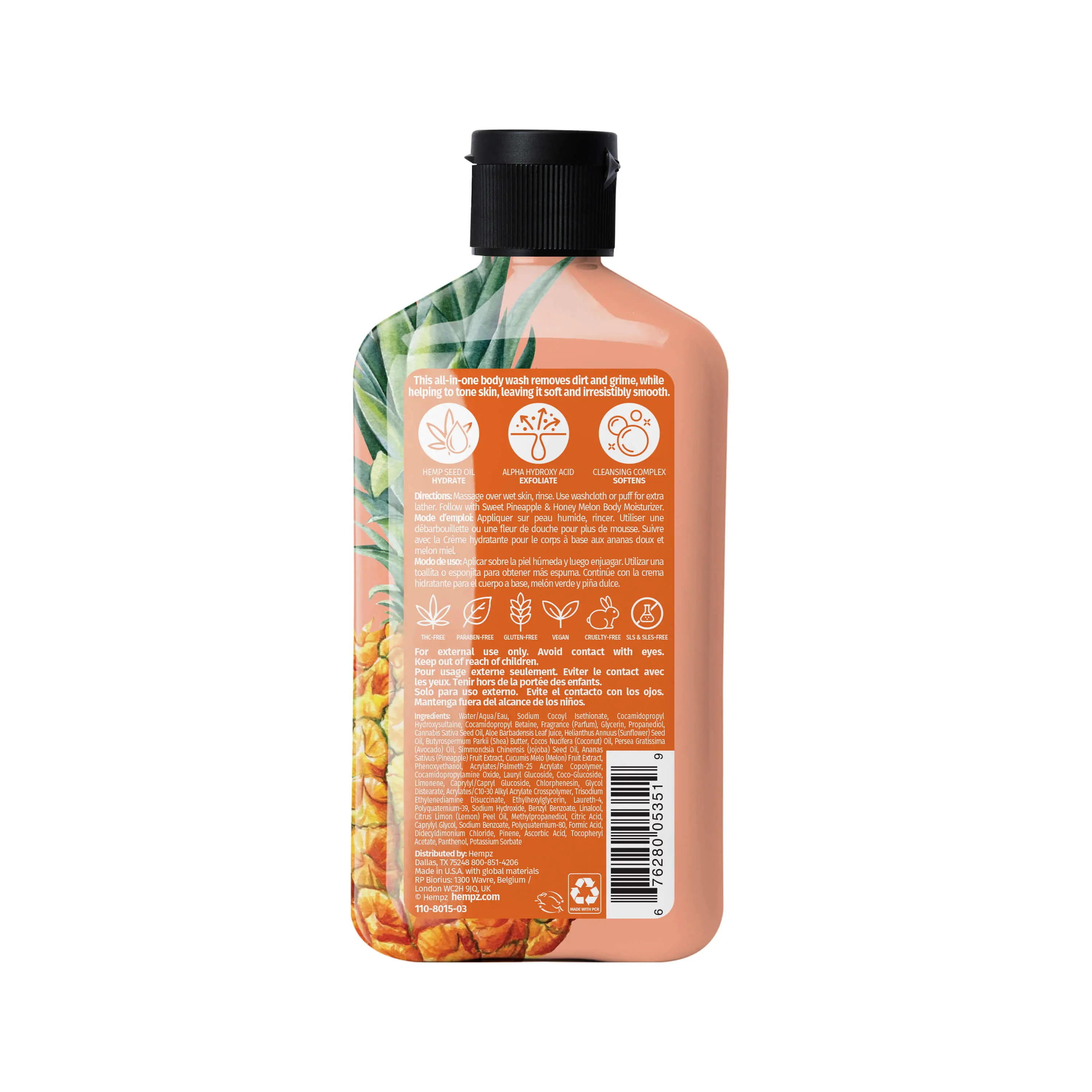 Sweet Pineapple & Honey Melon Herbal Body Wash - Image 8