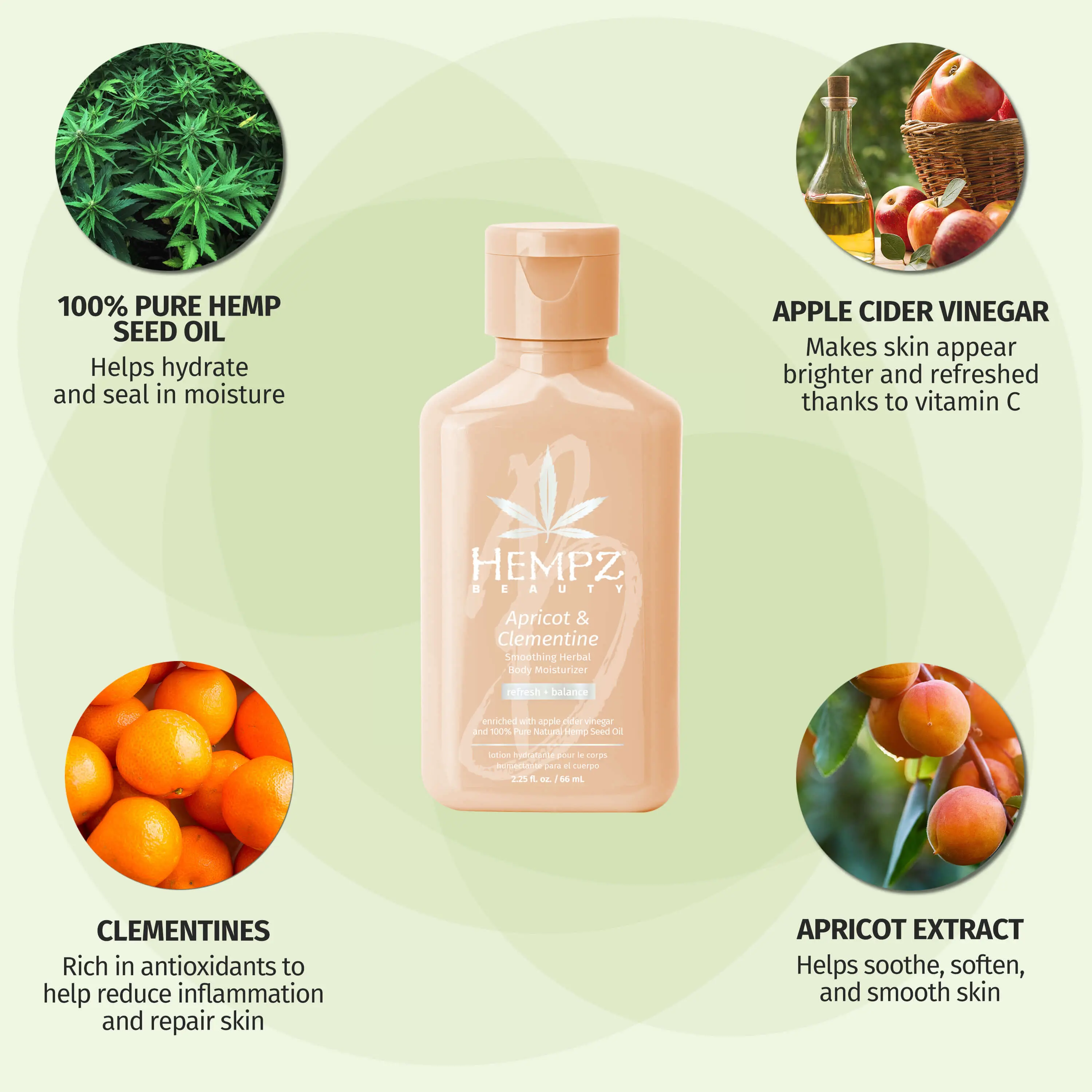 Travel-Size Beauty Actives Apricot & Clementine Smoothing Herbal Body Moisturizer with Balancing Apple Cider Vinegar - Image 3