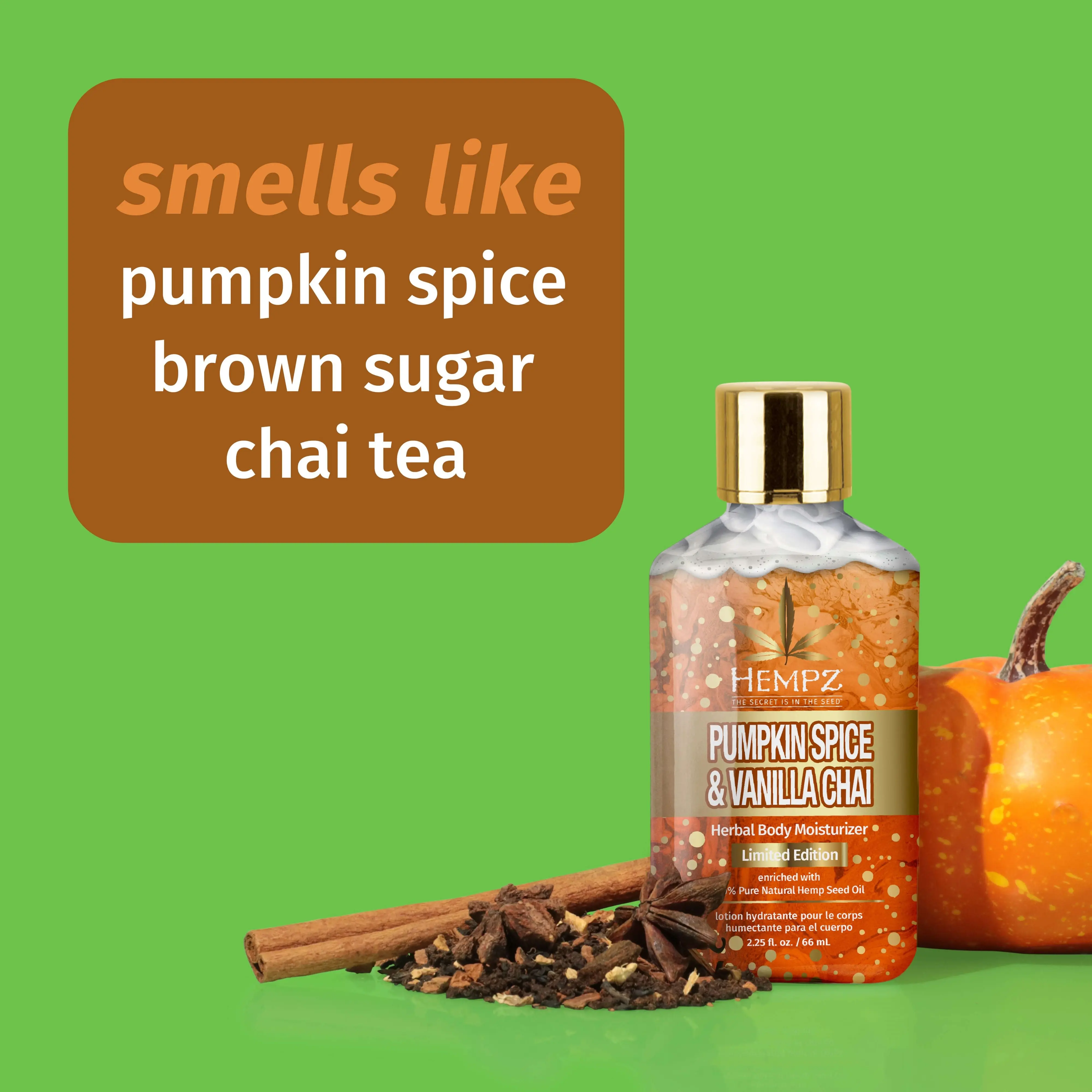 Travel-Size Pumpkin Spice & Vanilla Chai Herbal Body Moisturizer - Image 3