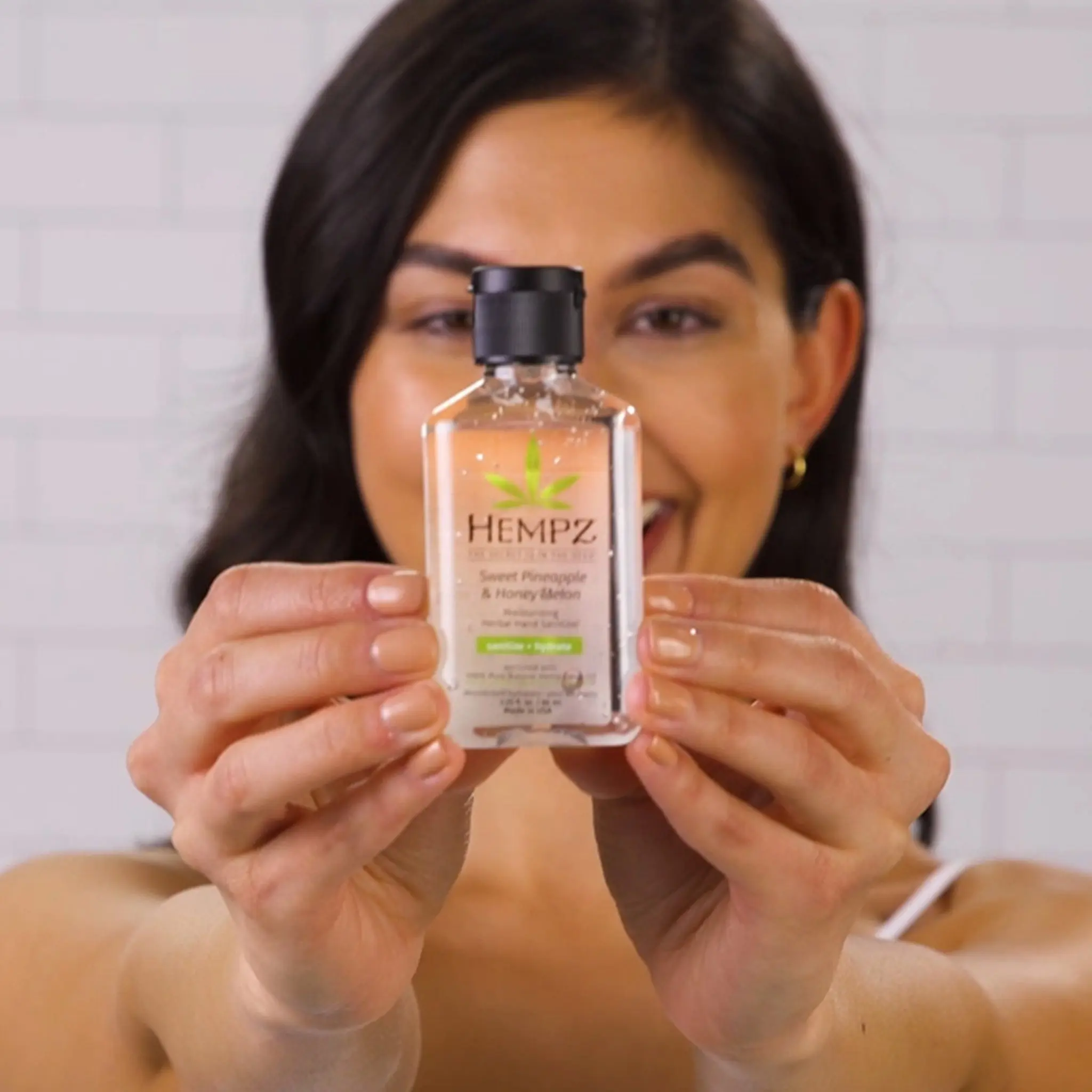 Travel-Size Sweet Pineapple & Honey Melon Moisturizing Herbal Hand Sanitizer - Image 3