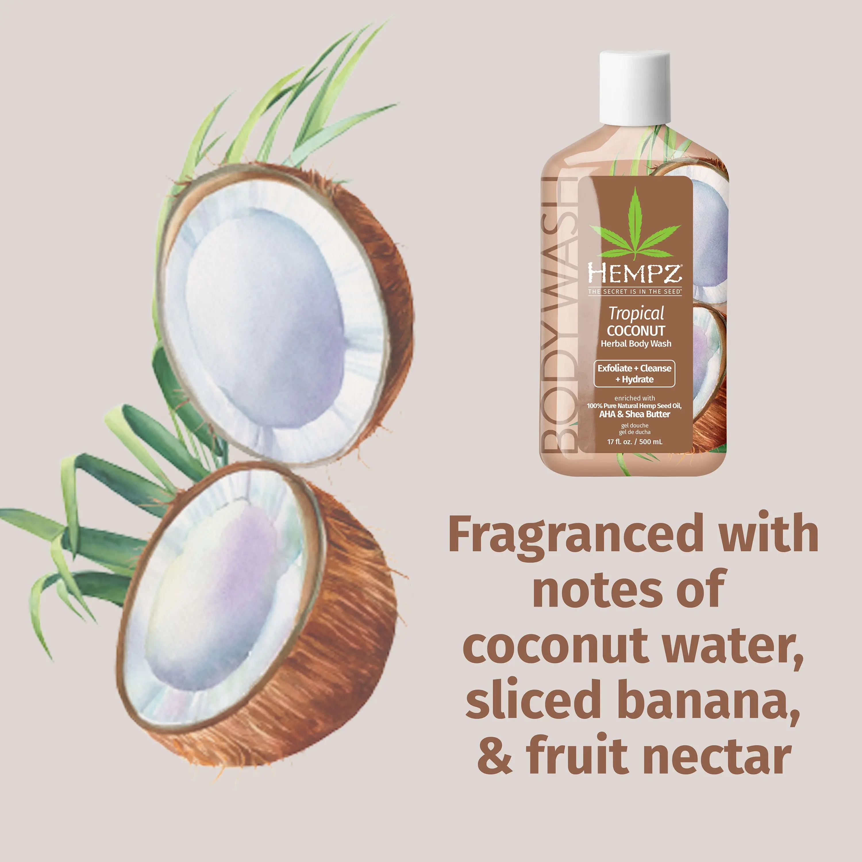 Tropical Coconut Herbal Body Wash - Image 2