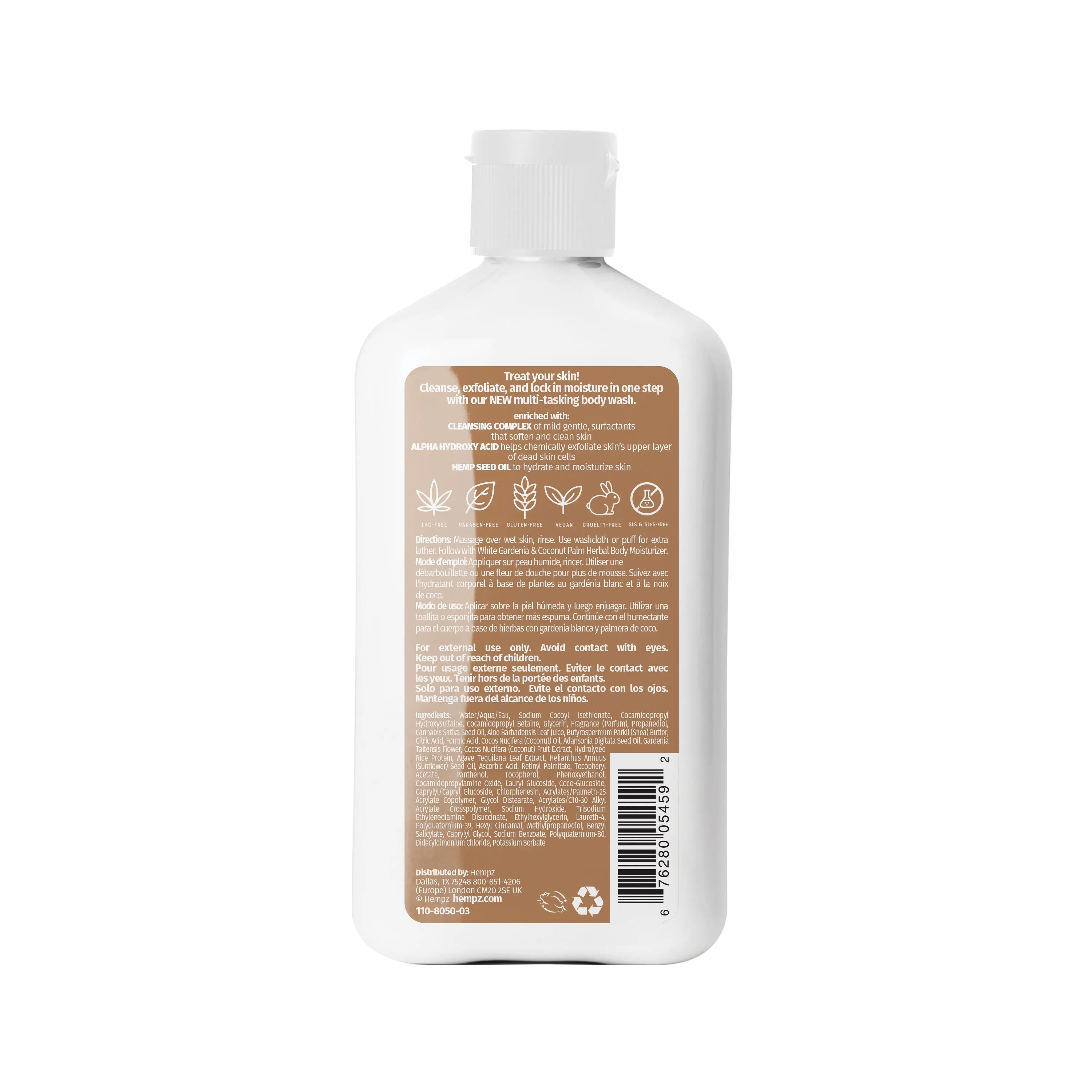 White Gardenia & Coconut Palm Herbal Body Wash - Image 7
